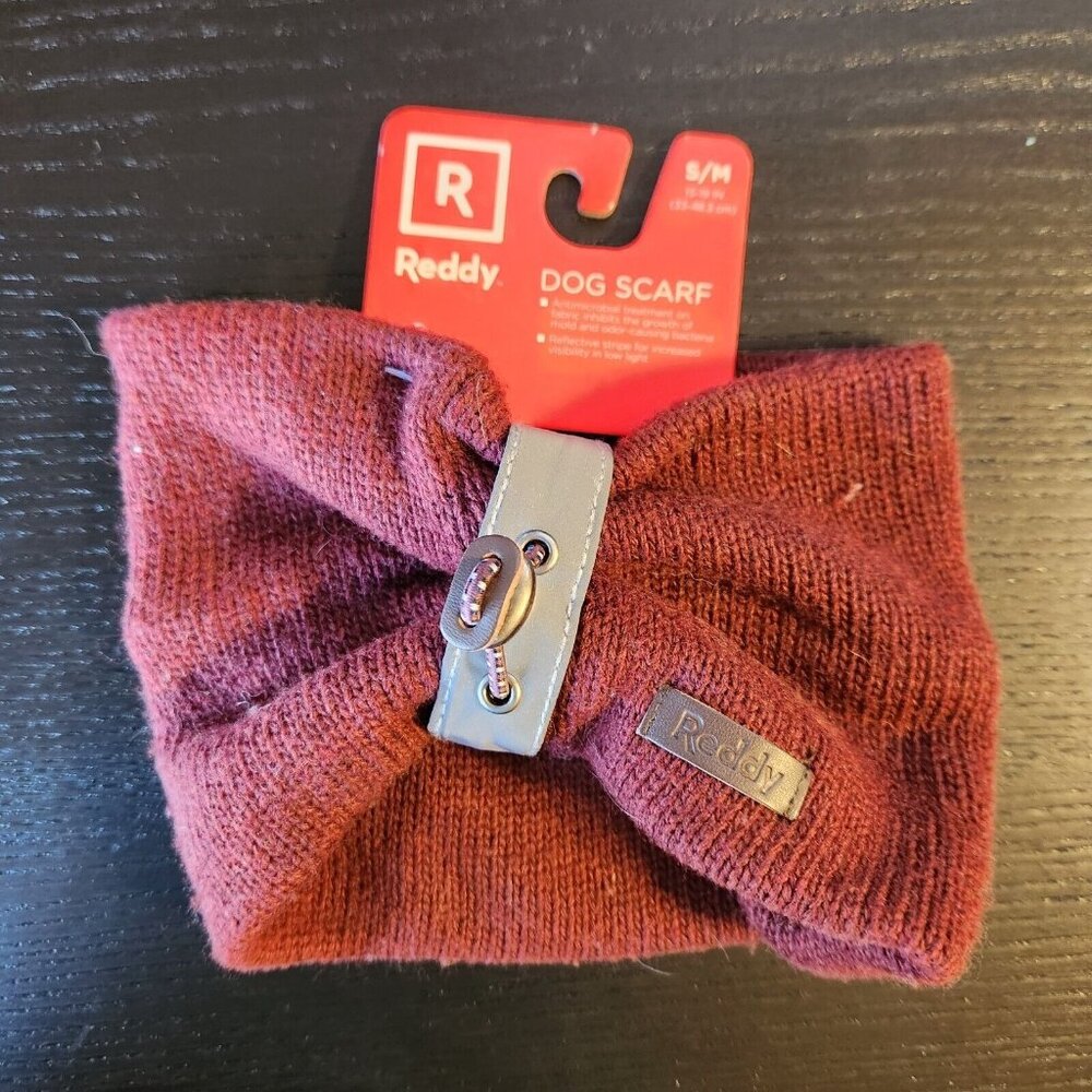 New Reddy Reflective Dog Cat Adjustable Sweater Scarf Maroon Small - Medium‎
